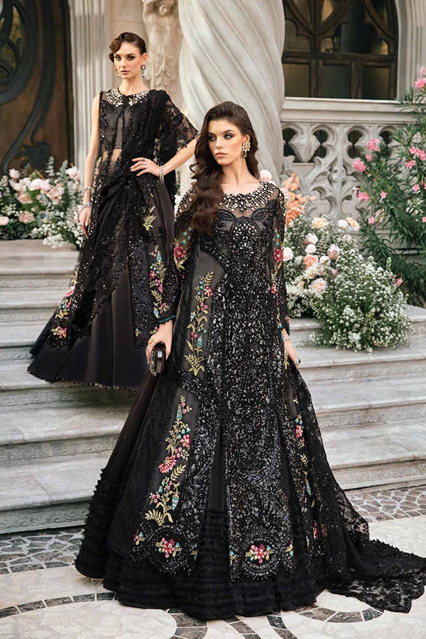 3 Piece Unstitched Embroidered Suit | BD-2802 Black