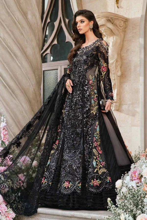 3 Piece Unstitched Embroidered Suit | BD-2802 Black