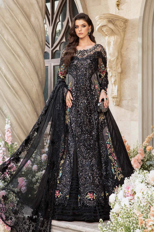 3 Piece Unstitched Embroidered Suit | BD-2802 Black